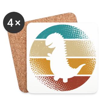 T-Rex - Untersetzer (4er-Set) - Weiß - Vorne