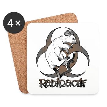 Radioactive - Funny pun - Coasters (set of 4) - white - Front