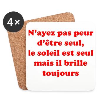 soleil brille - Dessous de verre (lot de 4) - blanc - Devant