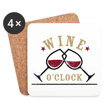Wein Vintage - Untersetzer (4er-Set) - Weiß - Vorne