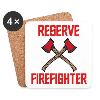 Fire Brigade Lifesaver Extinguishing Work Statement - Coasters (set of 4) - white - Front
