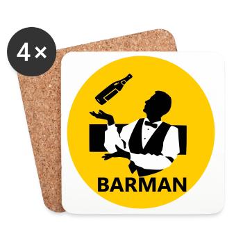 Barman - Dessous de verre (lot de 4) - blanc - Devant