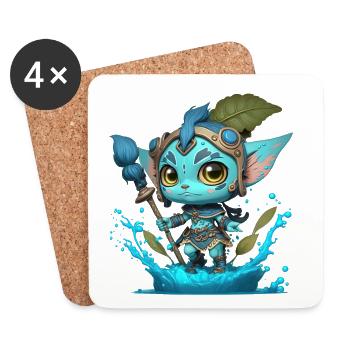 Avatar The Way of Water, cute character, navi - Coasters (set of 4) - white - Front