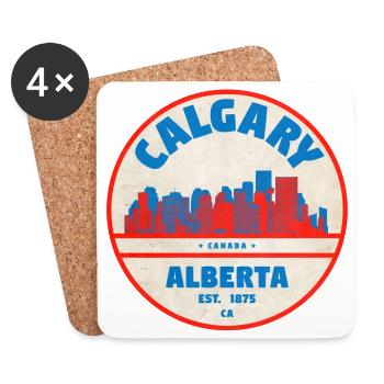 Calgary Skyline Vintage - Coasters (set of 4) - white - Front