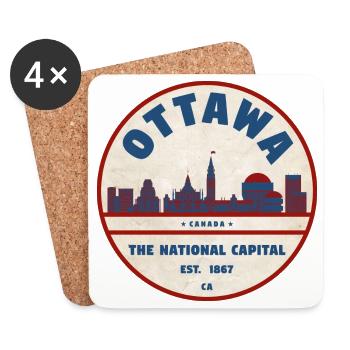 Ottawa Skyline Retro - Coasters (set of 4) - white - Front
