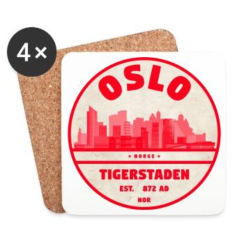 Oslo Tigerstaden Skyline Emblem - Coasters (set of 4) - white - Front