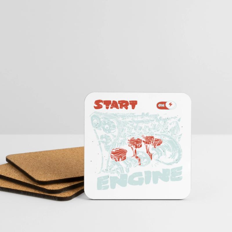 Start the engine, engine, engine Coasters (set of 4)