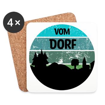 Dorf / Dorfkind - Untersetzer (4er-Set) - Weiß - Vorne