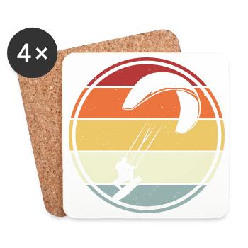 Kitesurfer Kiteboard Kitesurfing - Coasters (set of 4) - white - Front