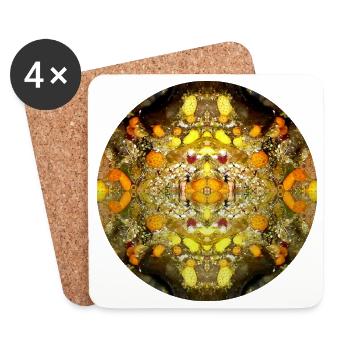 Nature Mandala Éponge Sous-marine - Dessous de verre (lot de 4) - blanc - Devant