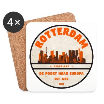 Rotterdam : Poort naar Europa - Dessous de verre (lot de 4) - blanc - Devant