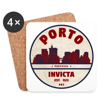 Porto Skyline Invicta Badge - Coasters (set of 4) - white - Front