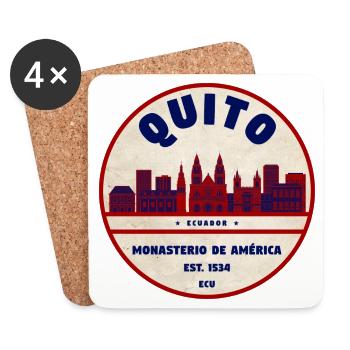 Quito Monasterio Retro Emblem 1534 - Untersetzer (4er-Set) - Weiß - Vorne