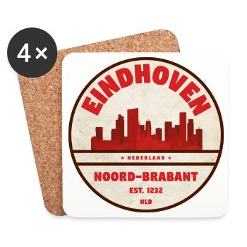 Eindhoven Skyline Badge NL - Coasters (set of 4) - white - Front
