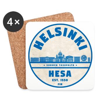 Helsinki Skyline Emblem 1550 - Coasters (set of 4) - white - Front