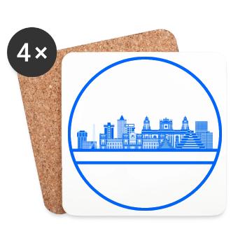 Guatemala City Skyline Blue - Coasters (set of 4) - white - Front