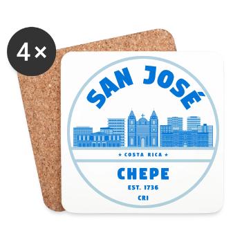 San Jose Costa Rica Chepe Badge - Untersetzer (4er-Set) - Weiß - Vorne