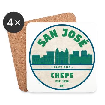 San José Chepe Skyline - Coasters (set of 4) - white - Front