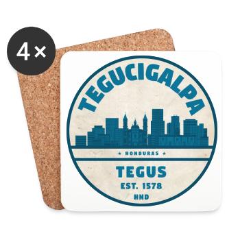 Tegucigalpa Skyline Emblem Honduras - Coasters (set of 4) - white - Front