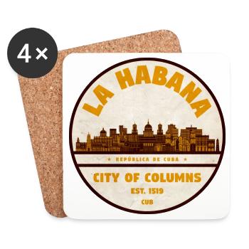 La Ville des Colonnes de Havane - Dessous de verre (lot de 4) - blanc - Devant