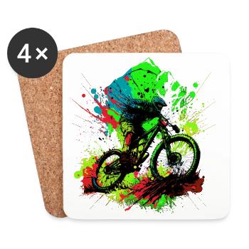 VTT - Dessous de verre (lot de 4) - blanc - Devant
