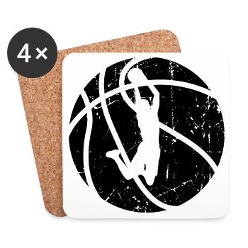 Basketteur - Dessous de verre (lot de 4) - blanc - Devant