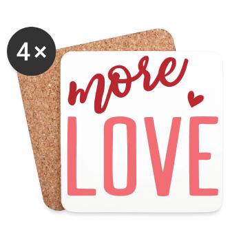 t-shirt plus d’amour Saint-Valentin Saint-Valentin - Dessous de verre (lot de 4) - blanc - Devant