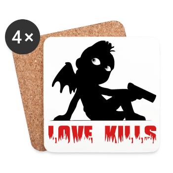 Love Kills 2 - Coasters (set of 4) - white - Front