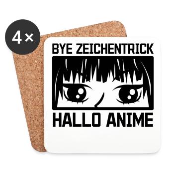 Zeichentrick Anime Statement Manga Comic Kanji - Untersetzer (4er-Set) - Weiß - Vorne