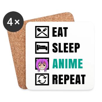 Asiatisch Japan Anemi Statement Manga Zeichentrick - Untersetzer (4er-Set) - Weiß - Vorne