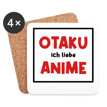 Asiatisch Anime Otaku Kanji Japan Statement - Untersetzer (4er-Set) - Weiß - Vorne