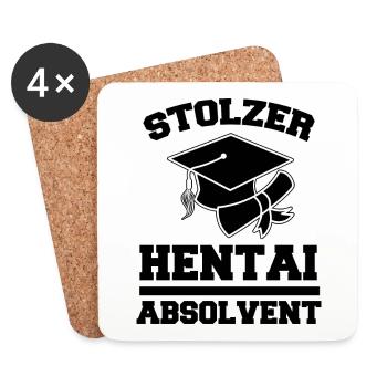 Nerdy Manga Anime Japan Kanji Japanisch Statement - Untersetzer (4er-Set) - Weiß - Vorne