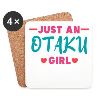 Otaku Manga Anime Heart Statement Japon Asiatique - Dessous de verre (lot de 4) - blanc - Devant