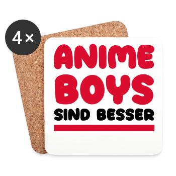 Anime Comic Statement Manga Popkultur Asiatisch - Untersetzer (4er-Set) - Weiß - Vorne