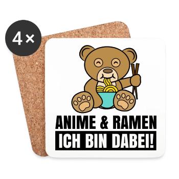 Cool Anime Manga Statement Zeichentrick Popkultur - Untersetzer (4er-Set) - Weiß - Vorne