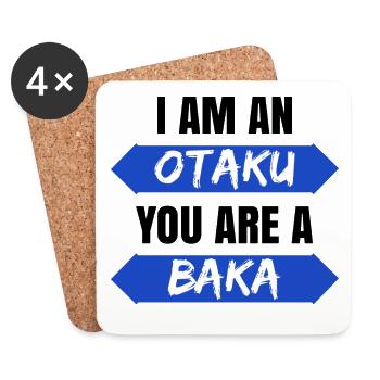 Déclaration Baka Otaku Anime Japon Manga Culture Pop Culture - Dessous de verre (lot de 4) - blanc - Devant