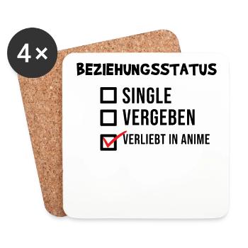 Anime Popkultur Asiatisch Manga Statement - Untersetzer (4er-Set) - Weiß - Vorne