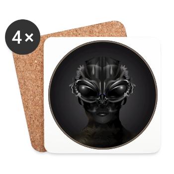 Portrait fantasmé d’un être extraterrestre - Dessous de verre (lot de 4) - blanc - Devant