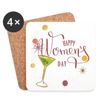 Womens Day, Frauentag - Untersetzer (4er-Set) - Weiß - Vorne