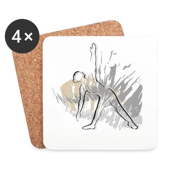 Triangle Yoga motif for yoga friends - Coasters (set of 4) - white - Front