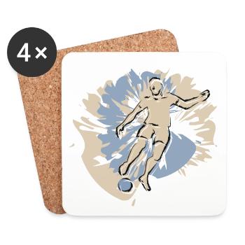 Football players in action while playing football - Coasters (set of 4) - white - Front