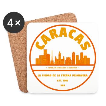 Caracas Skyline Emblem - Untersetzer (4er-Set) - Weiß - Vorne