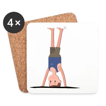 Man boy does headstand - Coasters (set of 4) - white - Front