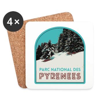 Parc National des Pyrénées sous la neige - Dessous de verre (lot de 4) - blanc - Devant