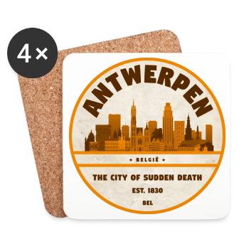 Antwerpen Skyline Vintage - Untersetzer (4er-Set) - Weiß - Vorne