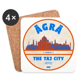 Agra Taj City Silhouette - Coasters (set of 4) - white - Front