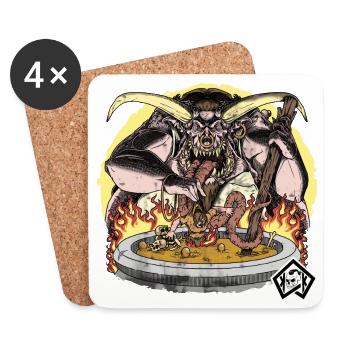 Cook, cook, chef, soup pot, hell - Coasters (set of 4) - white - Front