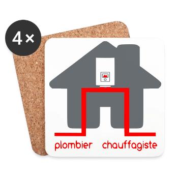 Heating plumber - Coasters (set of 4) - white - Front