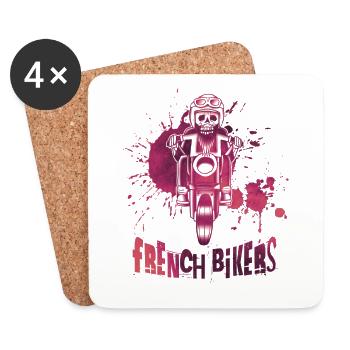 Bikers made in France - Dessous de verre (lot de 4) - blanc - Devant