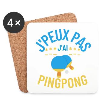 J'peux pas j'ai ping-pong - Dessous de verre (lot de 4) - blanc - Devant